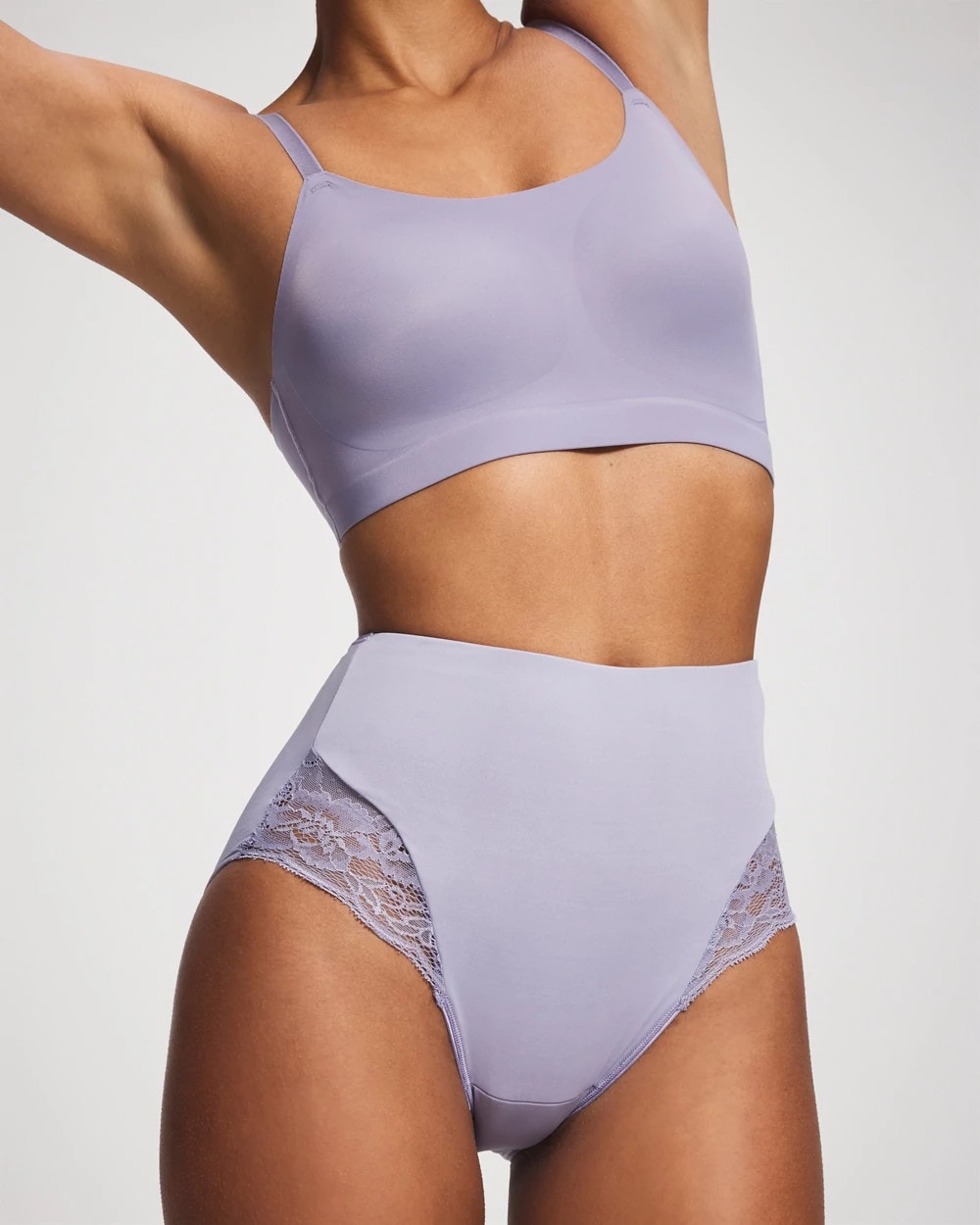 Tummy High-Waist Brief Panty with Lace - LAVENDER CLOUD | Soma Women