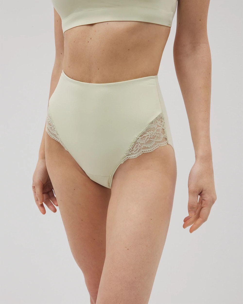 Tummy High-Waist Brief Panty with Lace - ALOE WASH | Soma Women