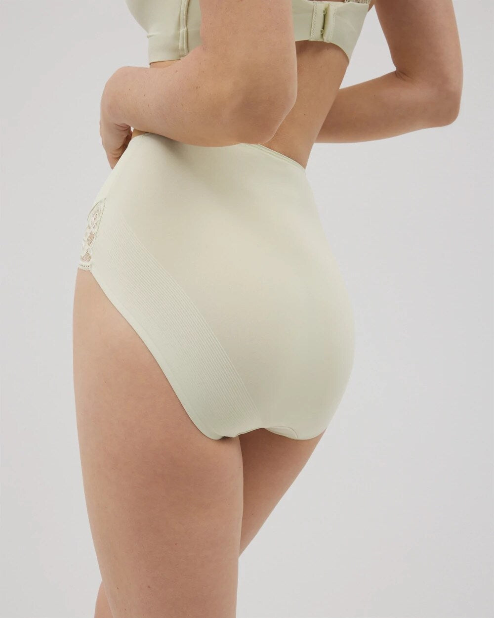 Tummy High-Waist Brief Panty with Lace - ALOE WASH | Soma Women