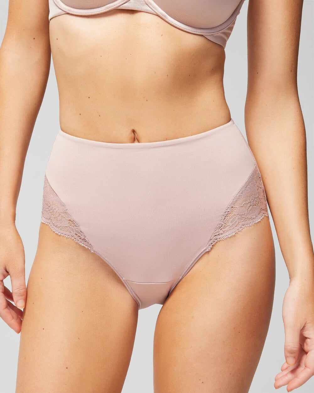 High-Waist Brief Panty with Lace - ADOBE ROSE | Soma Women