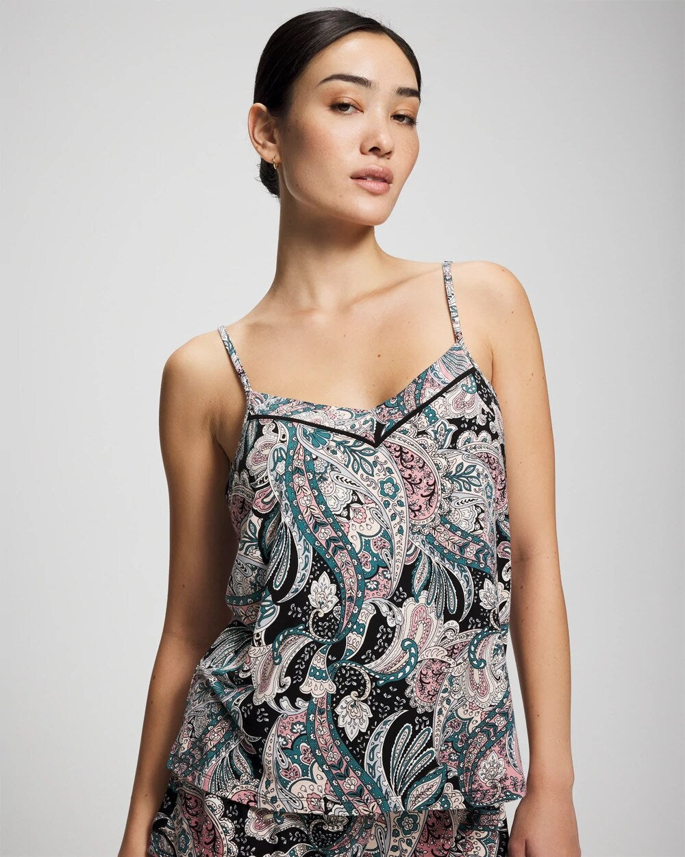 Piped Pajama Cami - REGAL PAISLEY BLACK | Soma Women