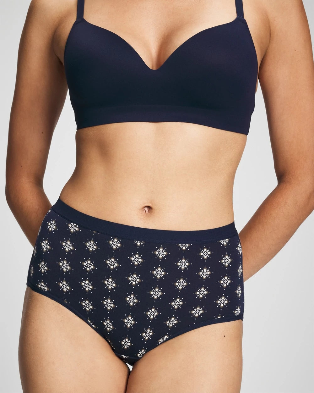 Cotton Modern Brief Panty - BELLE FOULARD MINI NAVY | Soma Women