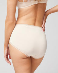 Cotton Brief Panty with Lace Trim - PALE SAND | Soma Women