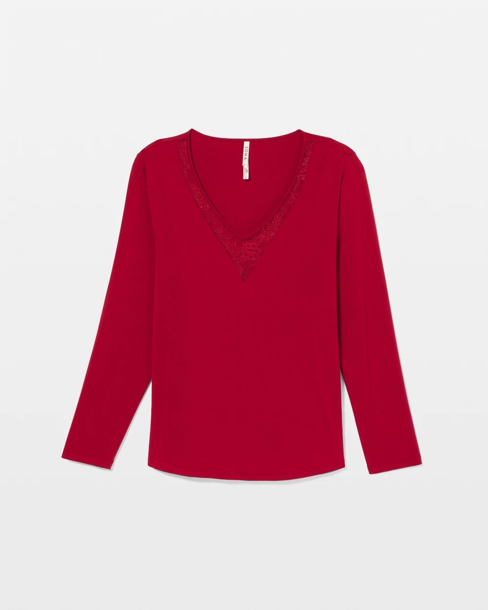 Lace Long Sleeve Pajama Top - PAINT THE TOWN RED | Soma Women