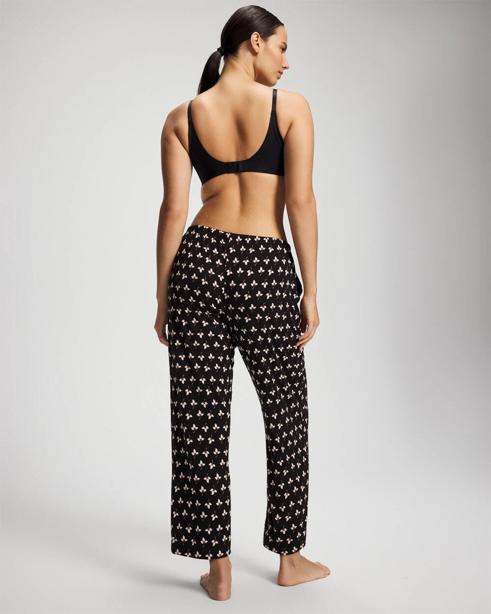 Ankle Pajama Pant - PEACEFUL PETALS BLACK | Soma Women