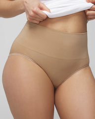 Seamless Ultralight Smoothing Brief - ALMOND | Soma Women