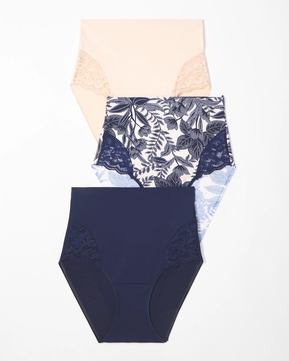 Tummy High-Waist Brief Panty with Lace 3 Pack - NIGHTFALL NAVY MULTIPACK | Soma Women