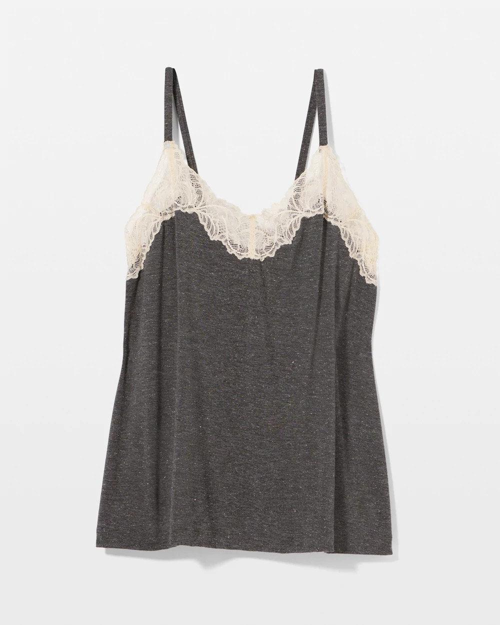 Lace Trim Camisole - CHARCOAL HEATHER W/ SHINE | Soma Women