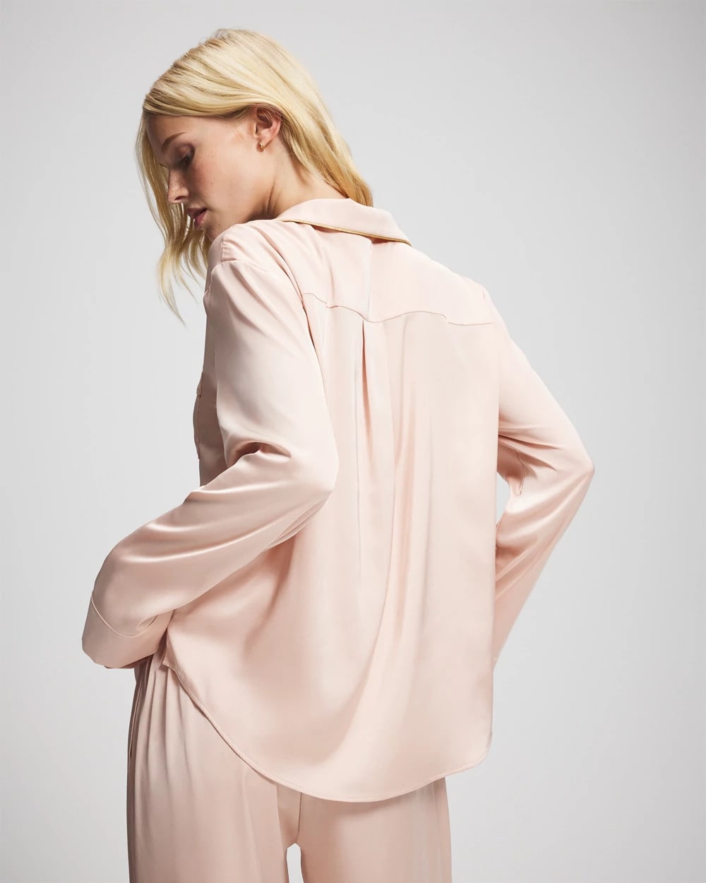 Long Sleeve Notch Collar Pajama Top - CAMEO ROSE | Soma Women