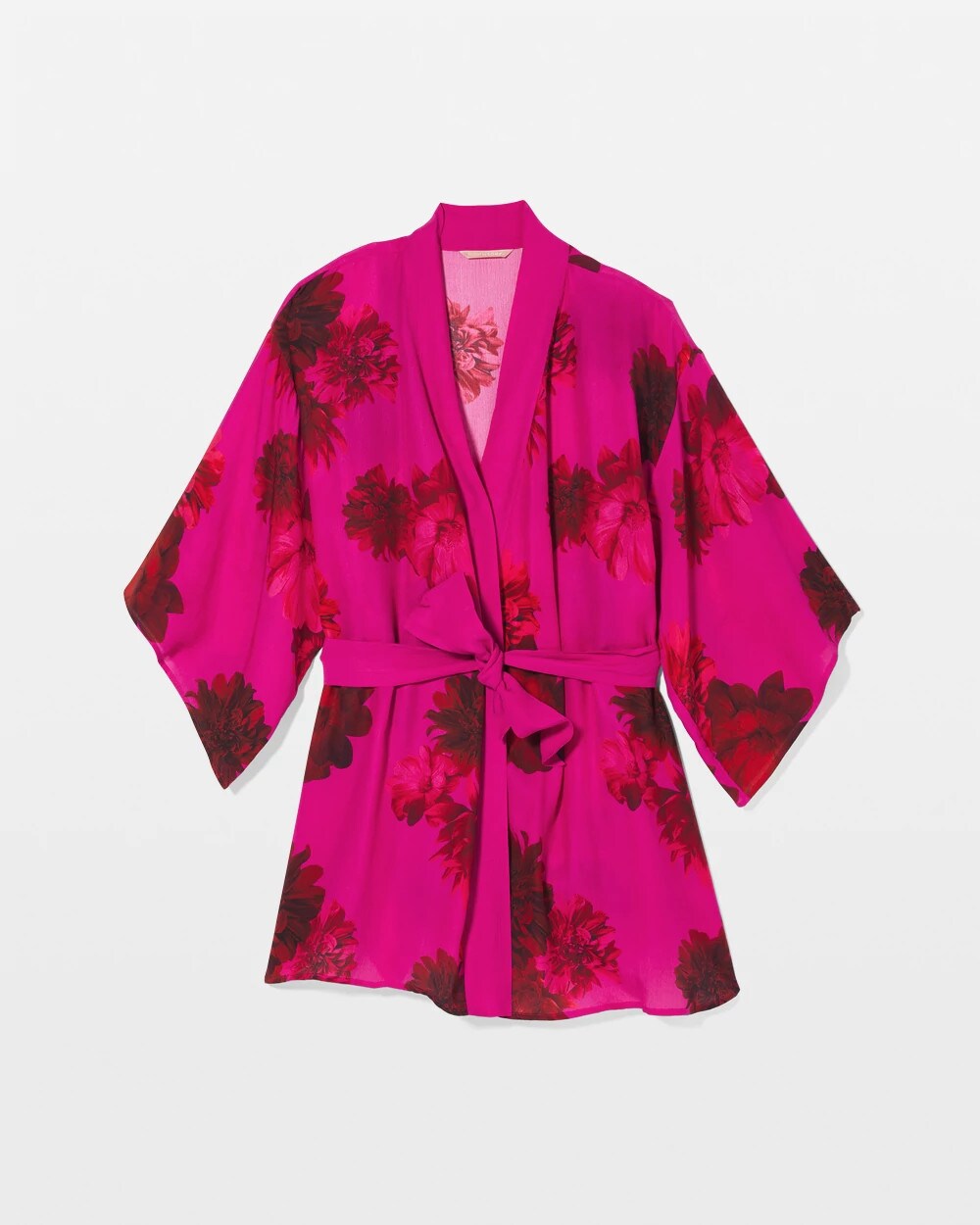 Silk Chiffon Short Robe - VA VA BLOOMS PINK | Soma Women