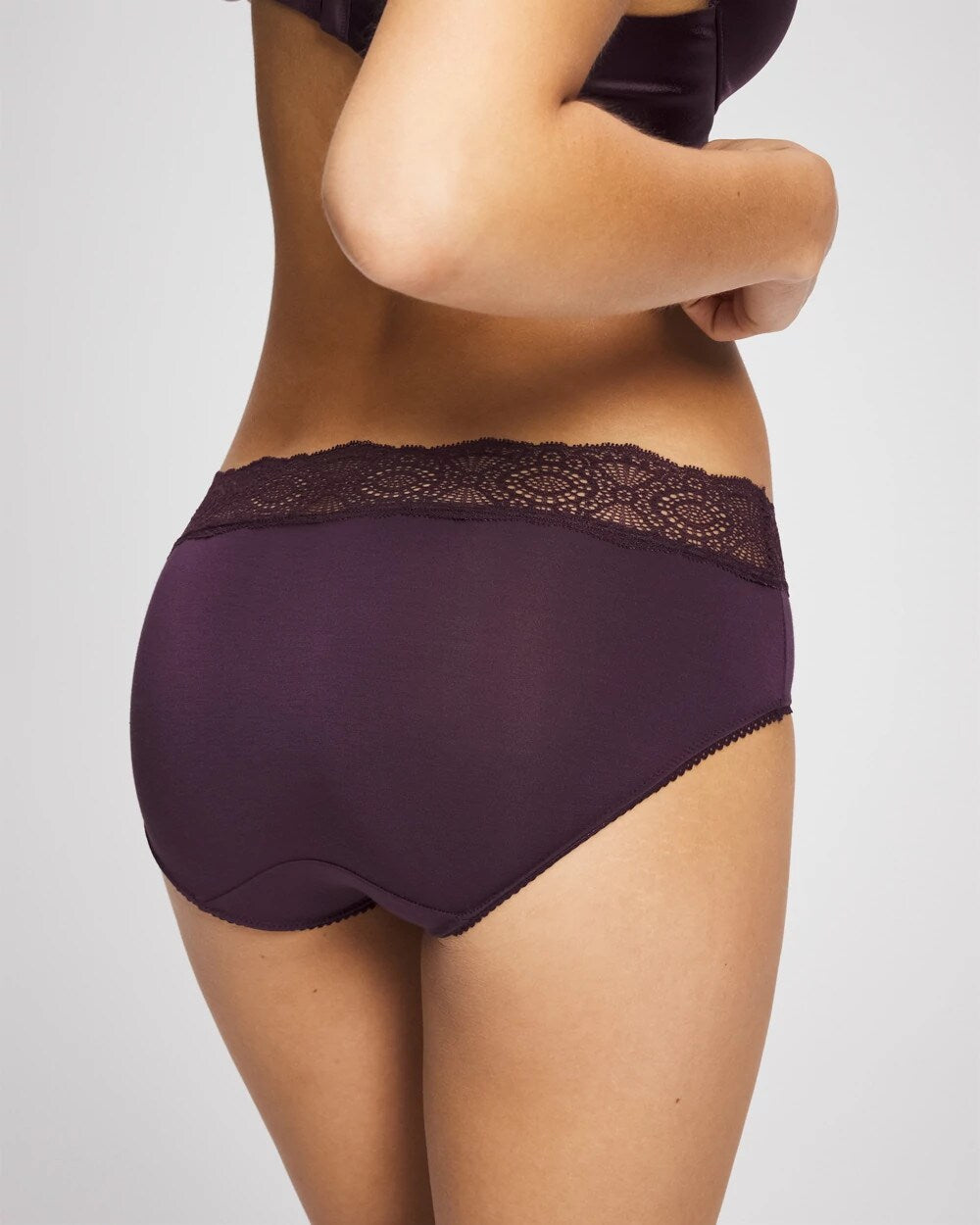 Embraceable Hipster Panty with Crochet Lace Waist - PLUM PERFECT | Soma Women