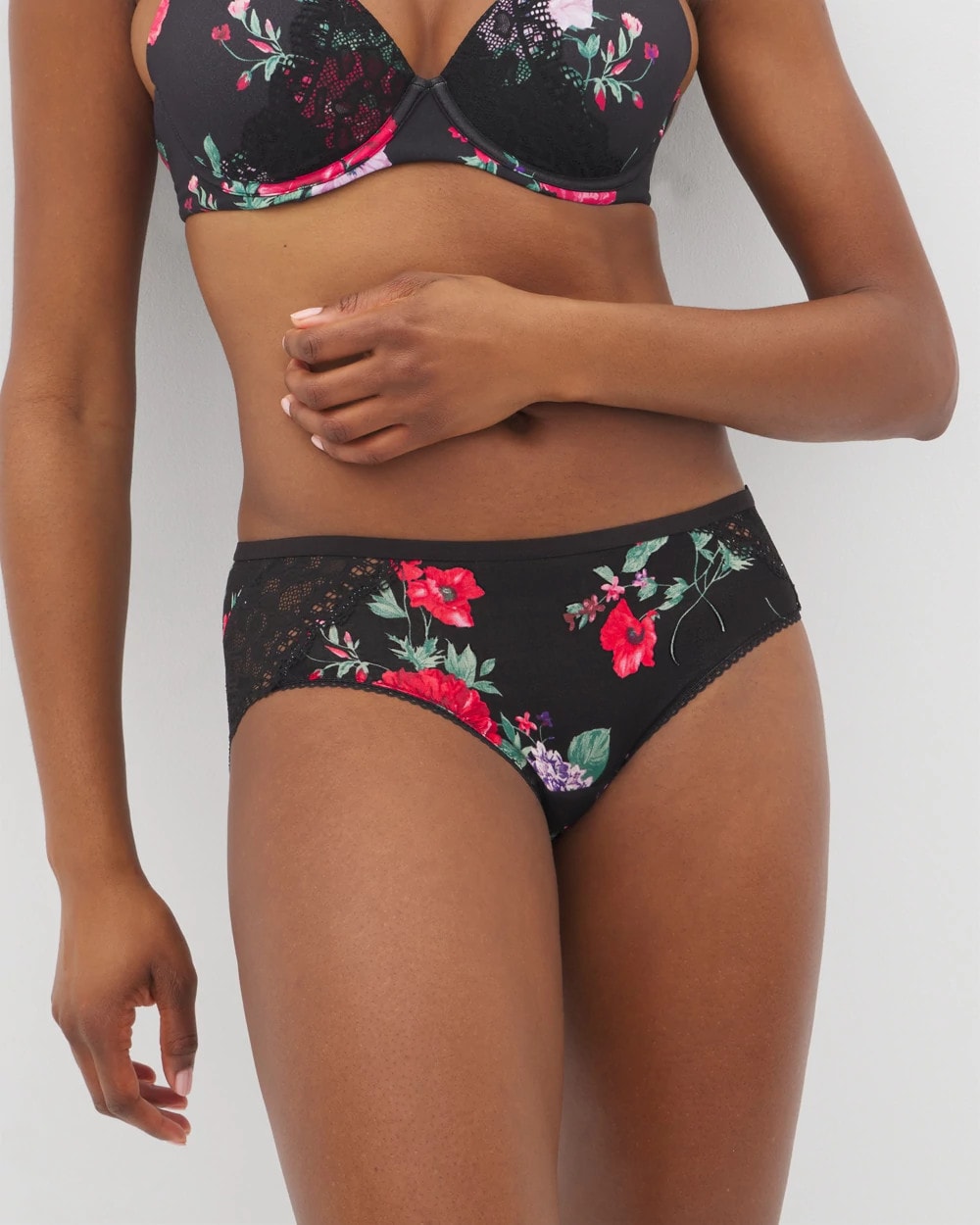 Hipster Panty with Enchanting Lace - RHAPSODY FLORA MINI BLACK | Soma Women