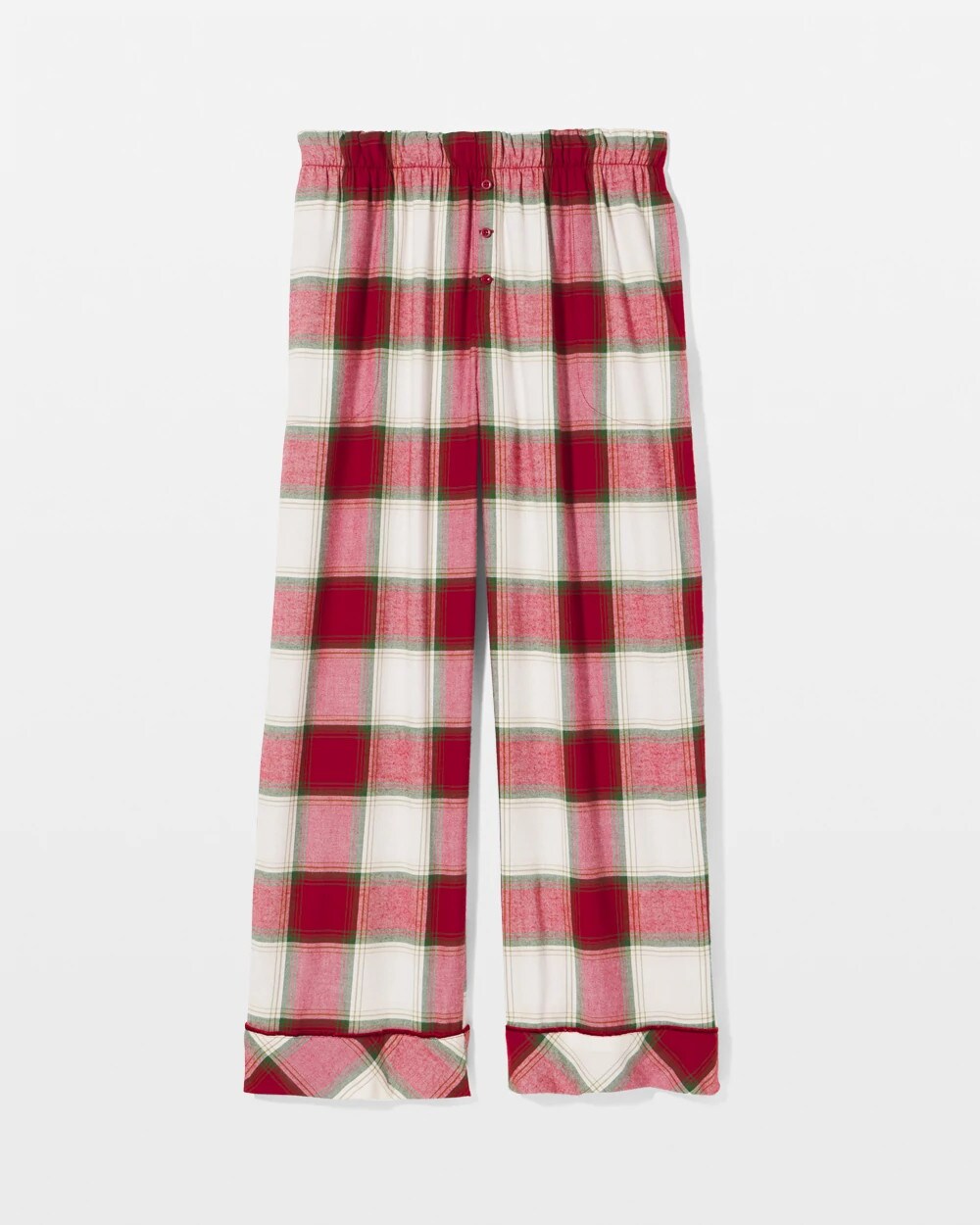 Velvet Piped Relaxed Pajama Pant - WINTER PLAID RED | Soma Women