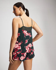 Mesh Trim Pajama Cami - COTTAGE FLORAL GREEN | Soma Women