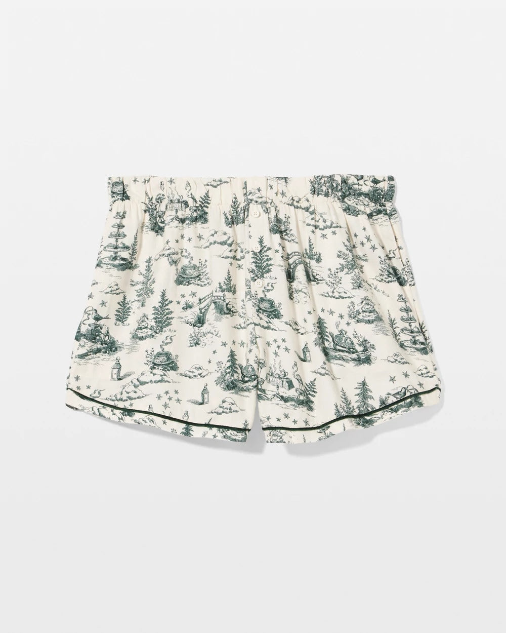 Piped Boxer Pajama Short - ENCHANTED TOILE GREEN | Soma Women