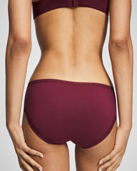 Cotton Hipster Panty with Lace Trim - VELVET PLUM | Soma Women