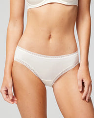 Cotton Hipster Panty with Lace Trim - IVORY | Soma Women
