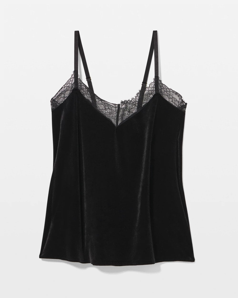 Velvet Lace Trim Pajama Cami - BLACK | Soma Women