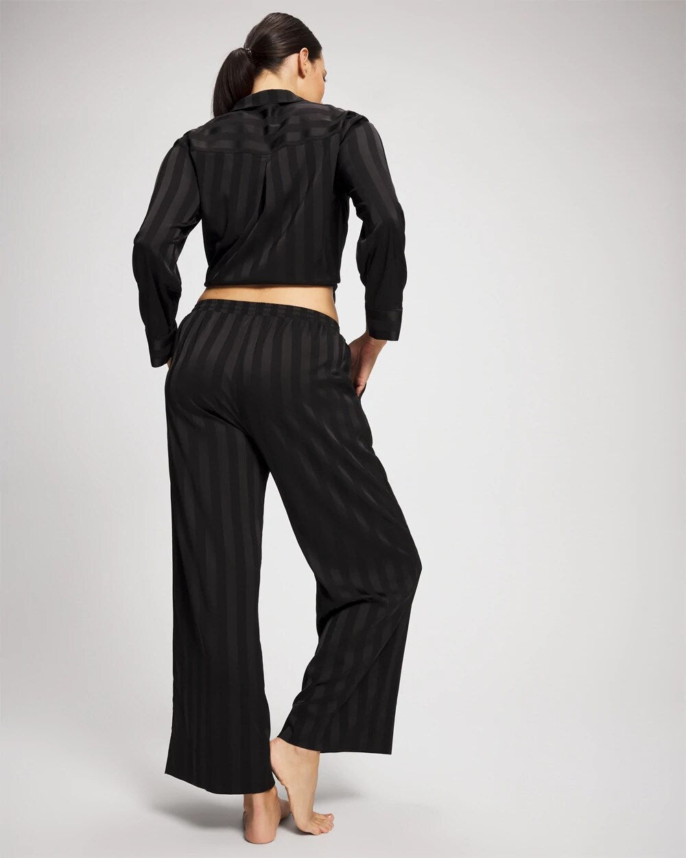 Shadow Stripe Pajama Pant - BLACK | Soma Women