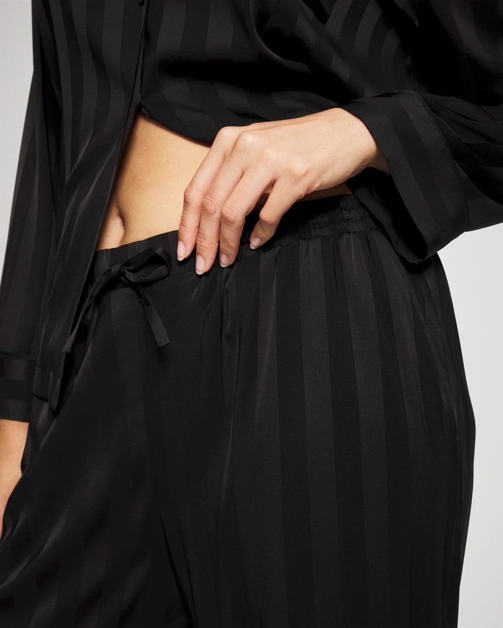 Shadow Stripe Pajama Pant - BLACK | Soma Women