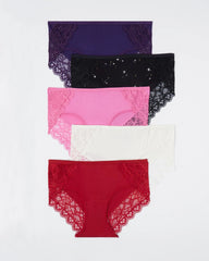 Hipster Panty with Enchanting Lace 5 Pack - POET PINK MULTIPACK | Soma Women