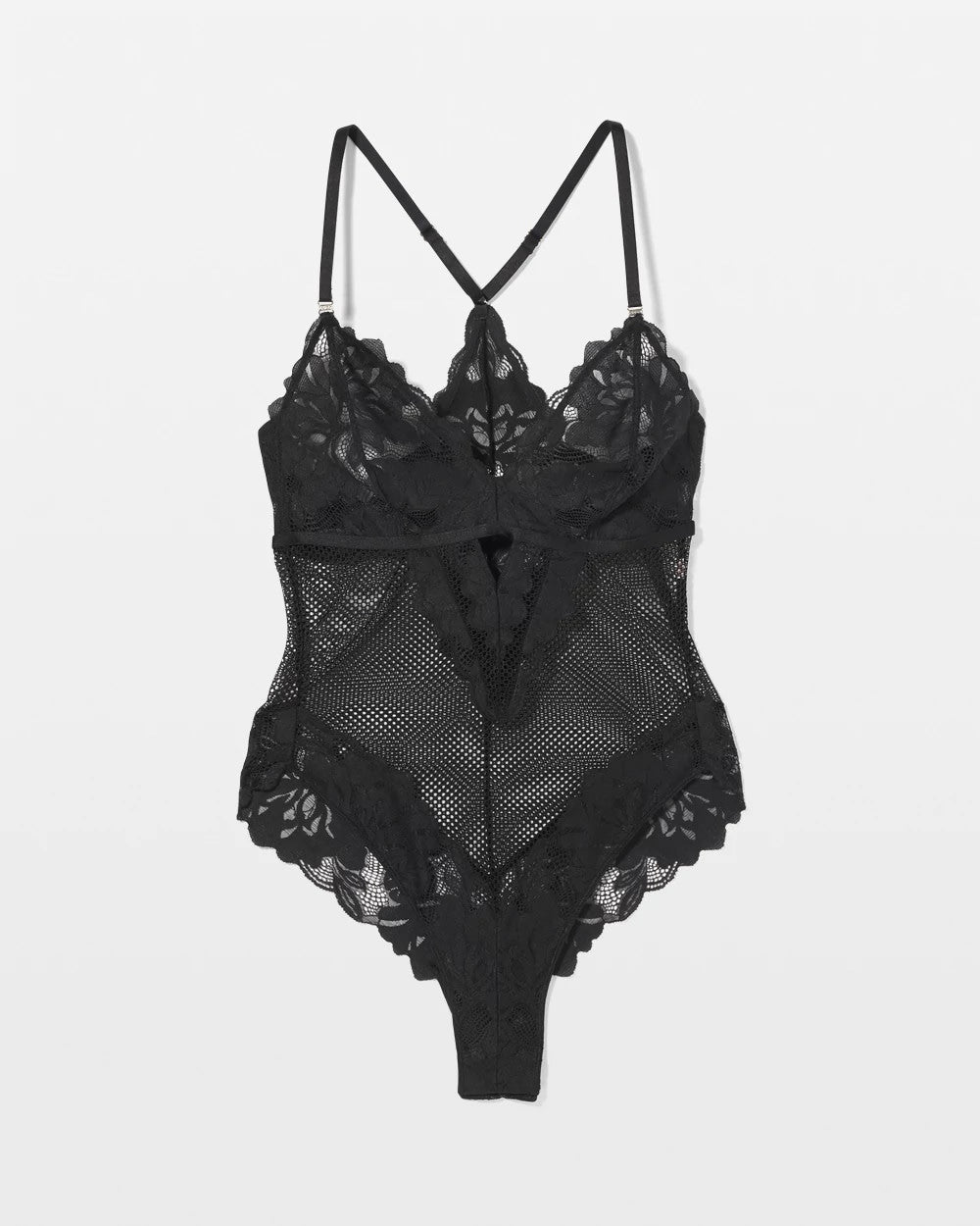 Bodysuit with Mesh and Lace - BLACK | Soma Women