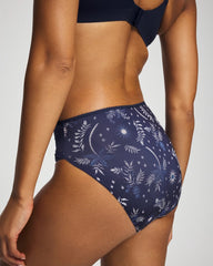 Edge High-Leg Panty with Lace - BOTANICAL TILE NAVY M | Soma Women