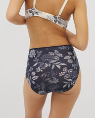 Edge High-Leg Panty with Lace - MEANDERING GARDEN M NAVY | Soma Women