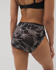 Edge High-Leg Panty with Lace - PLUMERIA BLOOMS BLK CH | Soma Women