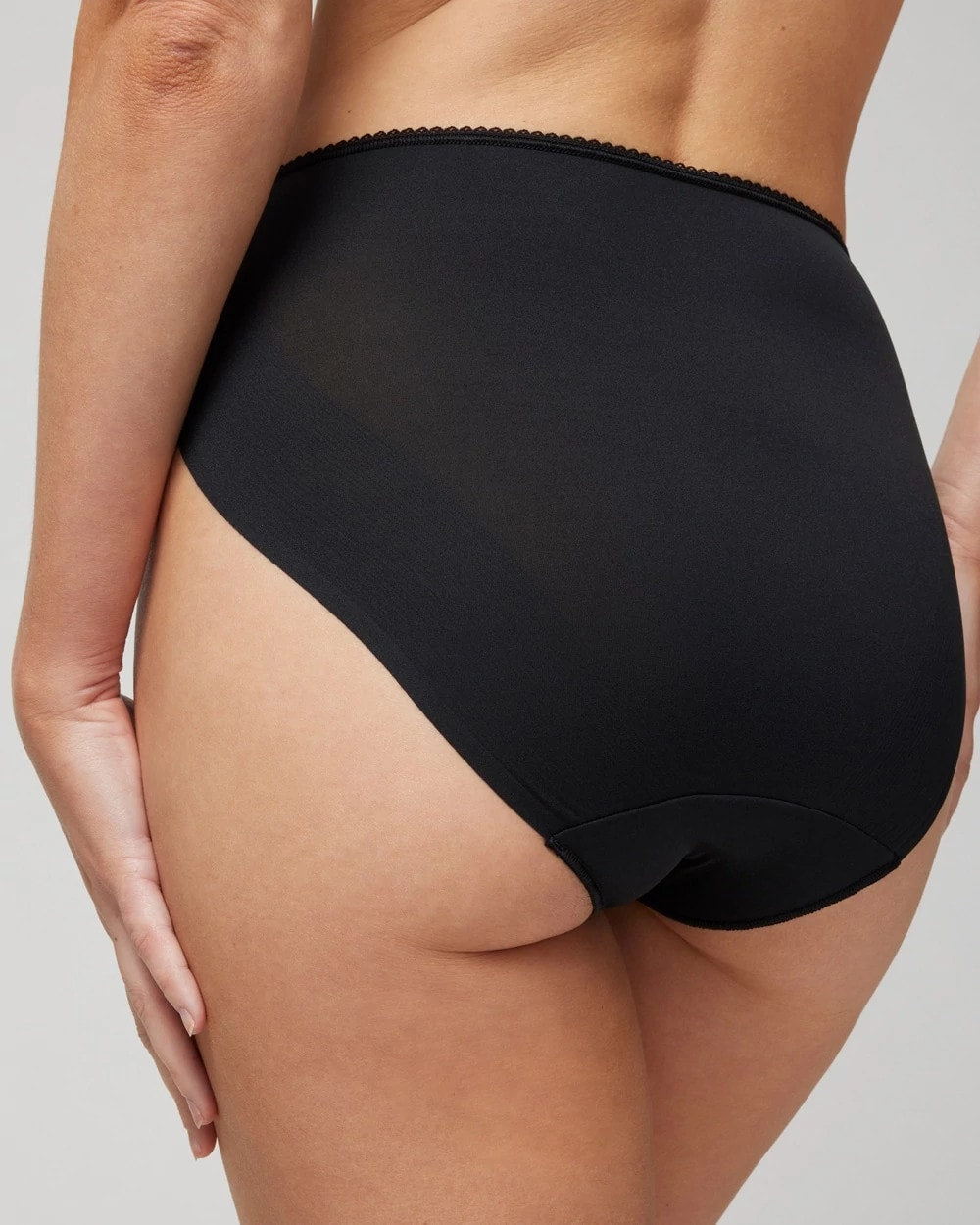 High-Leg Panty with Lace - BLACK | Soma Women