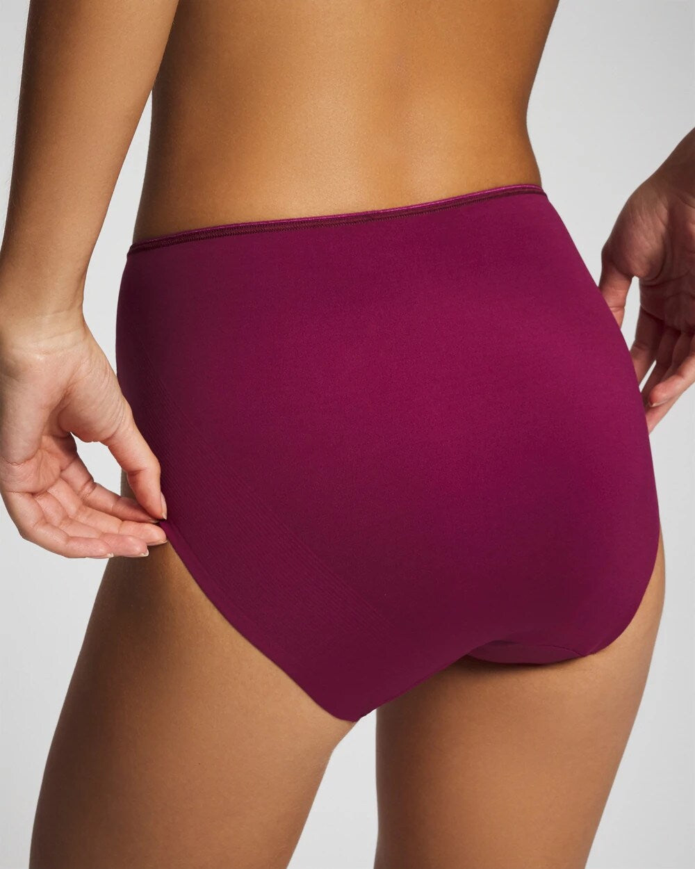 Tummy High-Leg Brief Panty with Lace - POMEGRANATE WINE | Soma Women