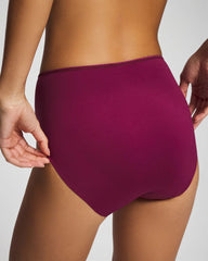 Tummy High-Leg Brief Panty with Lace - POMEGRANATE WINE | Soma Women