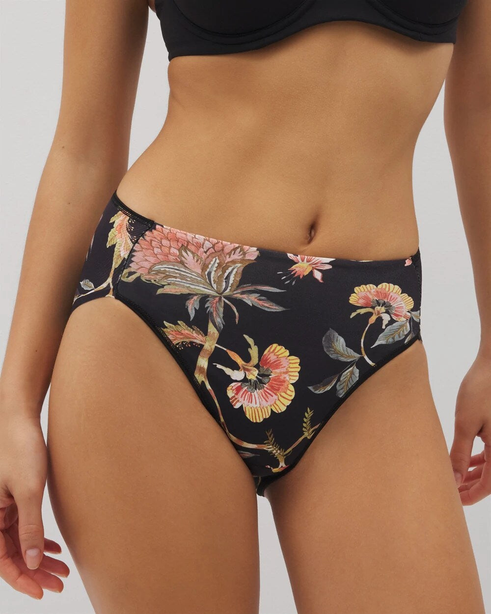 High-Leg Brief Panty - JAIPUR FLORAL BLACK | Soma Women