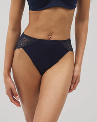 High-Leg Panty with Enchanting Lace - NIGHTFALL NAVY | Soma Women