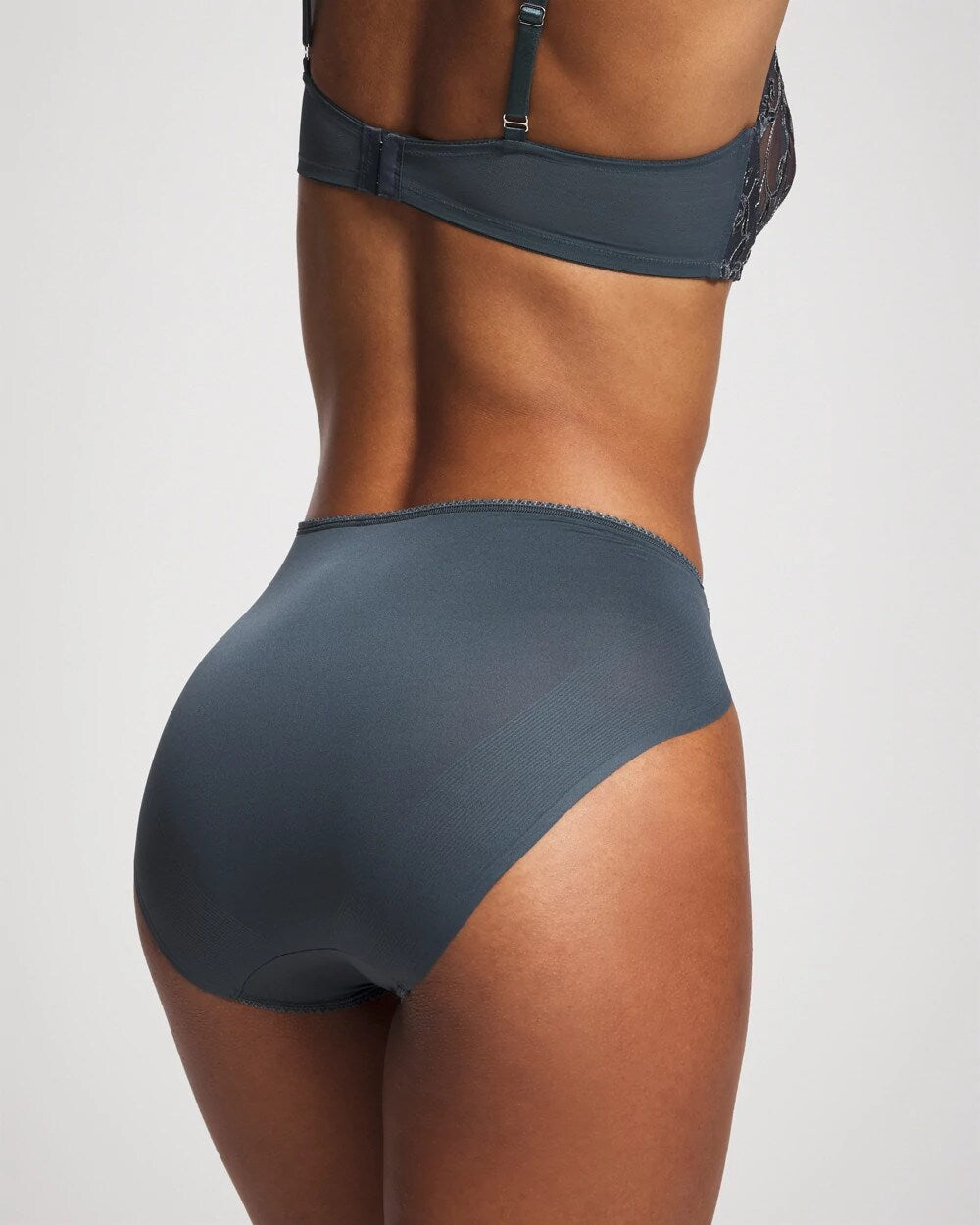 High-Leg Brief Panty with Sensuous Lace - PETROL W GREEN MIST | Soma Women
