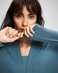 Lightweight Rib Knit Long Sleeve Wrap - TAPESTRY | Soma Women