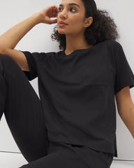 Short-Sleeve Pocket Pajama Tee - BLACK | Soma Women