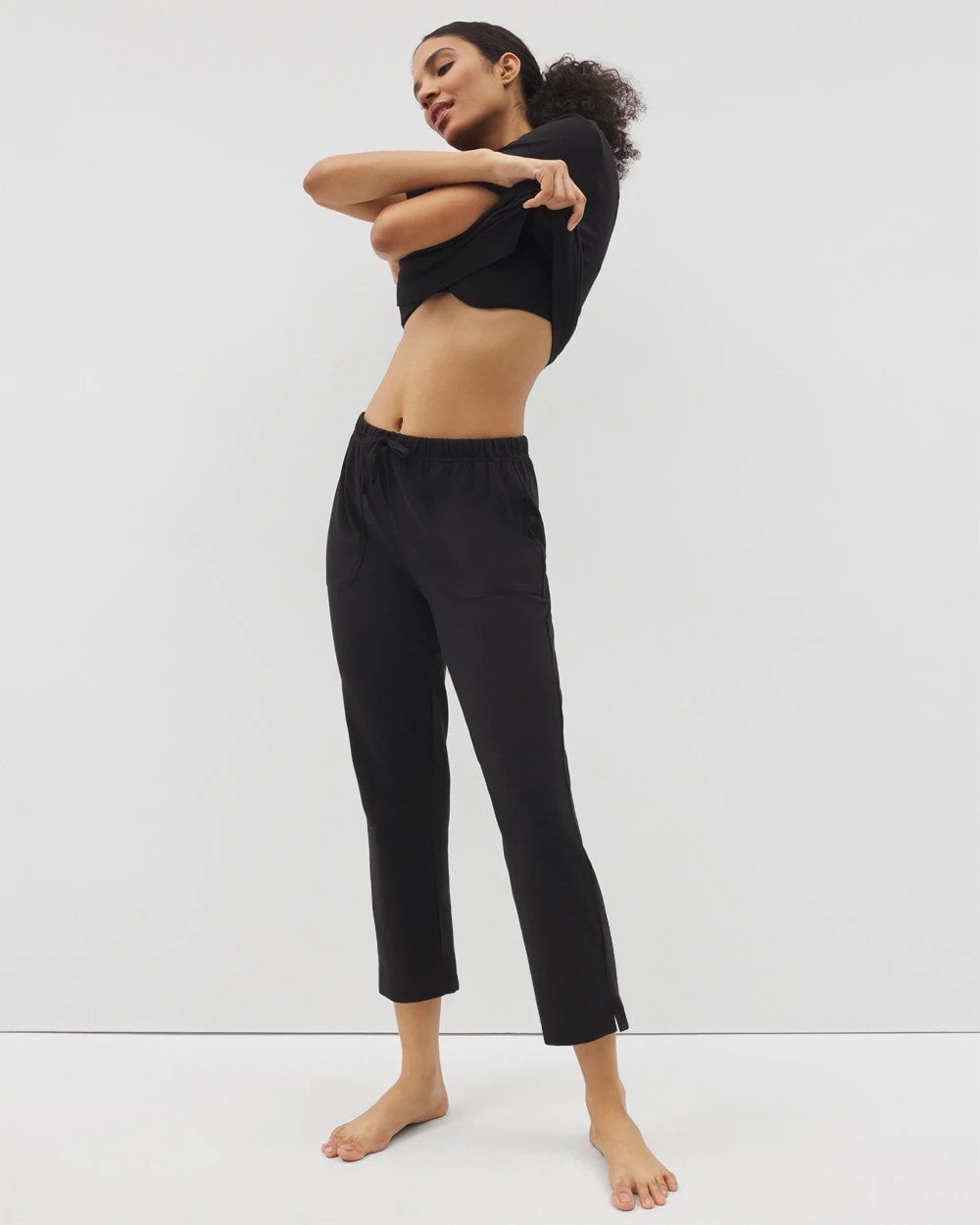 Crop Pajama Pants - BLACK | Soma Women