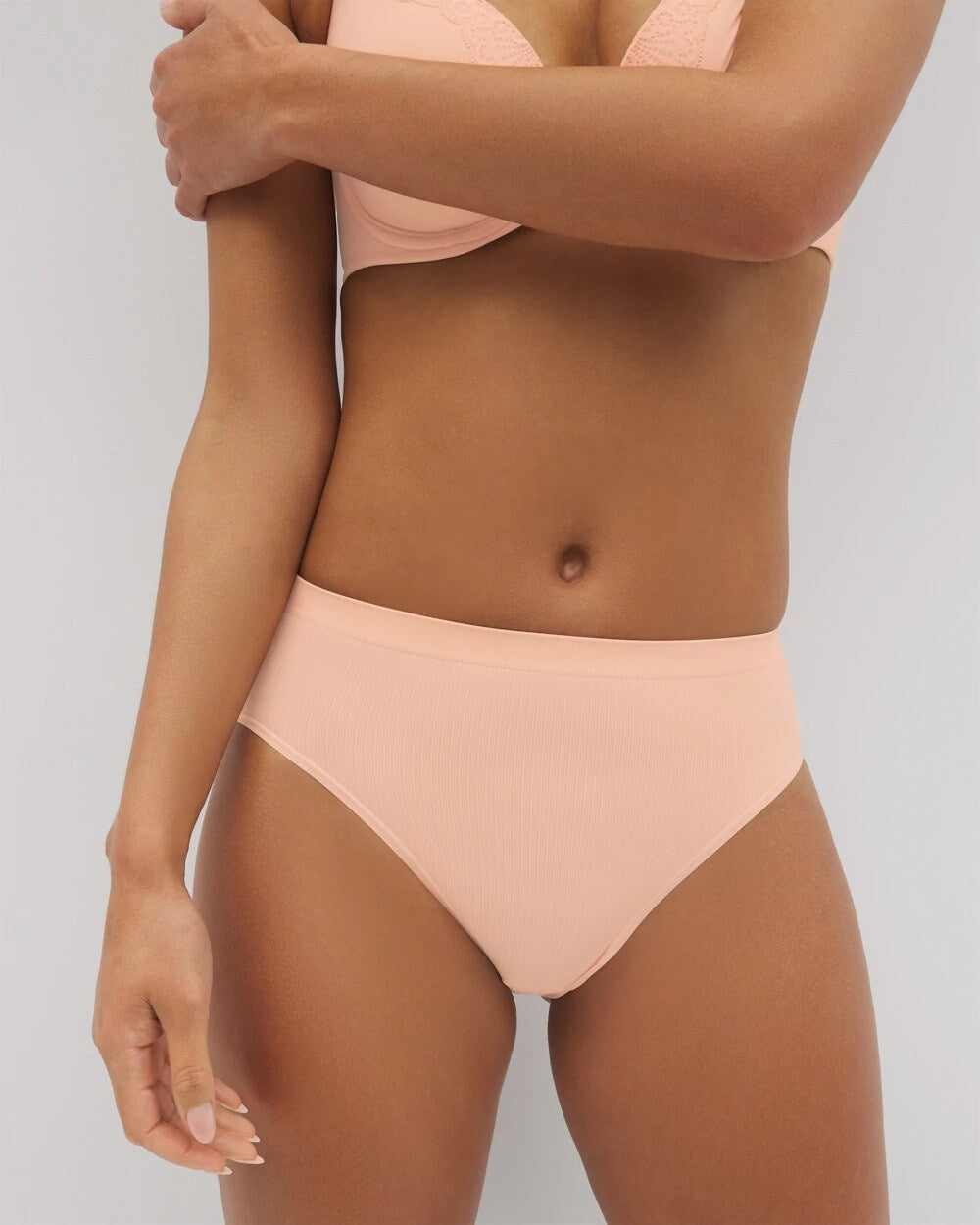 Seamless Rib High-Leg Panty - PEACH PARFAIT | Soma Women