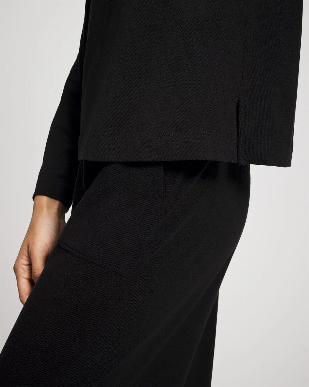Most Loved Cotton Long Sleeve Pajama Tee - BLACK | Soma Women