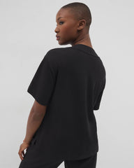 Button-Front Pajama Tee - BLACK | Soma Women