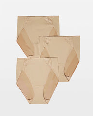 High-Leg Brief Panty with Lace 3 Pack - WARM AMBER MULTIPACK | Soma Women