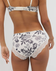 Embraceable High-Leg Panty with Crochet Lace - MEANDERING GARDEN M CHAM | Soma Women