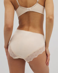 Embraceable High-Leg Panty with Crochet Lace - PALE SAND | Soma Women