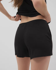 Lightweight Rib Knit Pajama Shorts - BLACK | Soma Women