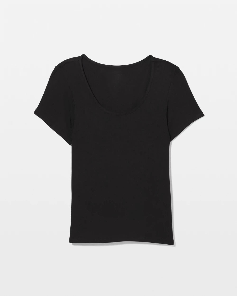 Lightweight Rib Knit Short Sleeve Pajama Tee - BLACK | Soma Women