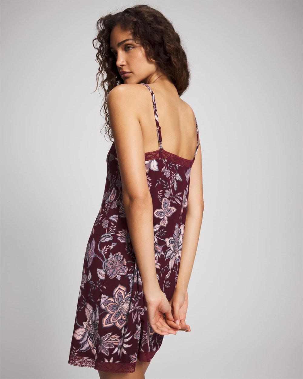 Lace Trim Chemise - PAISLEY SPLENDOR PLUM | Soma Women