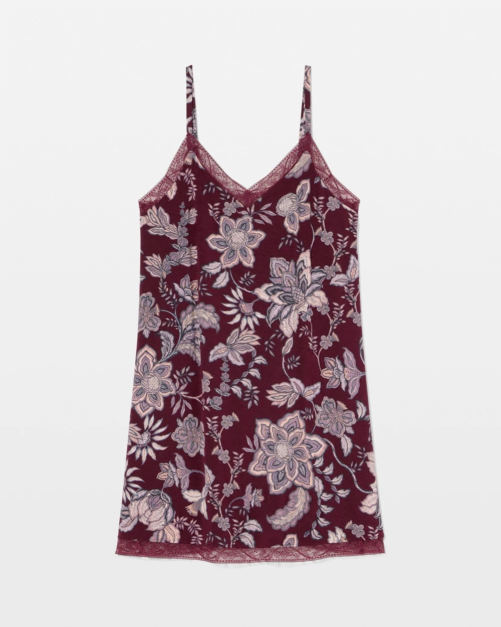 Lace Trim Chemise - PAISLEY SPLENDOR PLUM | Soma Women