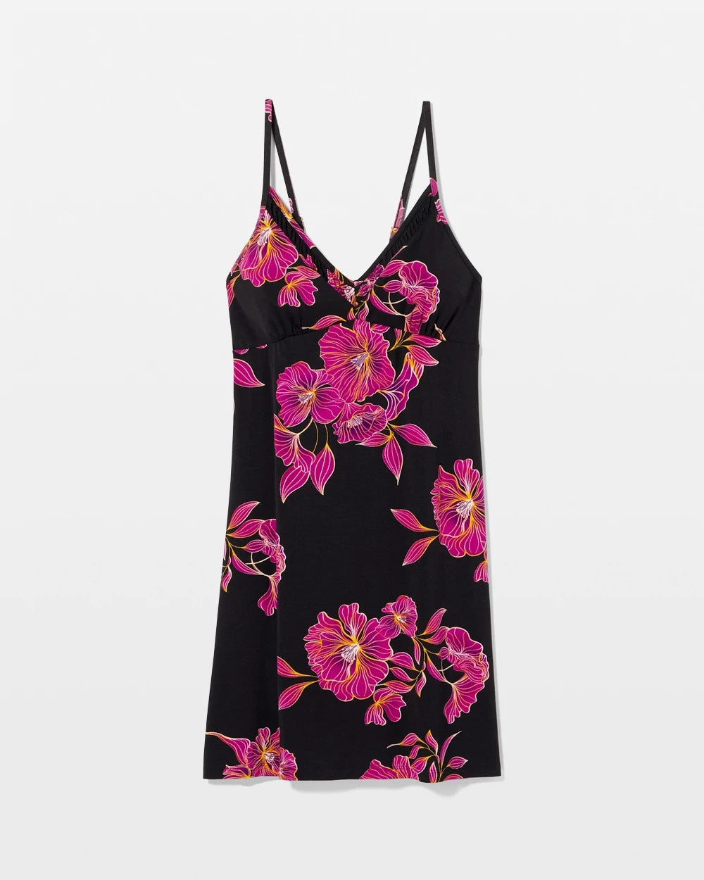 Classic Shirred Neck Chemise - GILDED BLOOMS MAGENTA | Soma Women