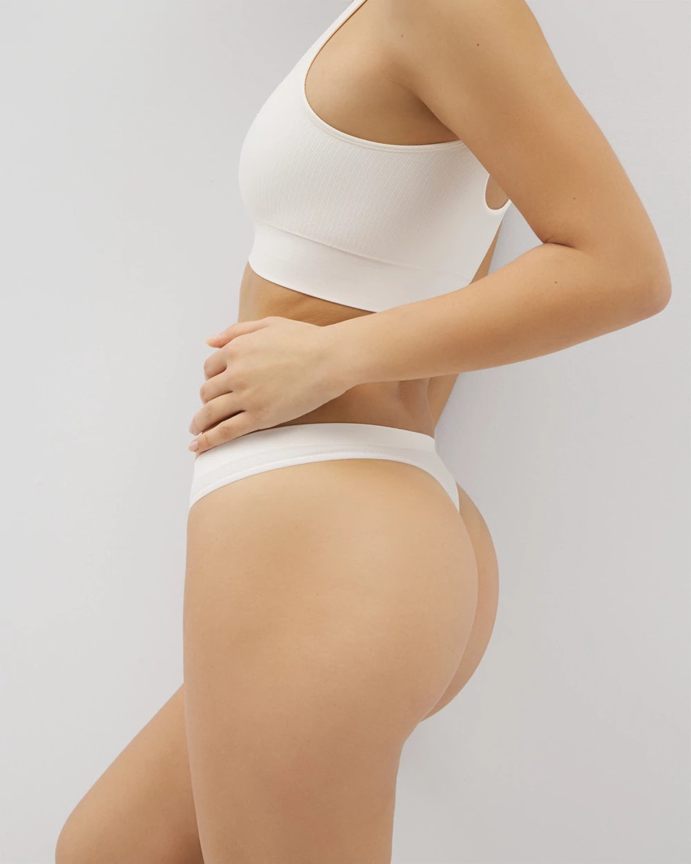 Seamless Rib Thong Panty - IVORY | Soma Women